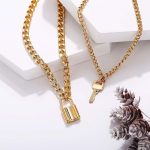 Stunning Gold Plated Lock Key Design Necklace For Women - VAIRAVI