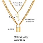 Stunning Gold Plated Lock Key Design Necklace For Women - VAIRAVI