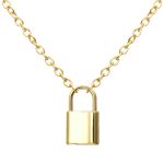Glitzy Lock Design Gold Plated Chain Necklace For Women - VAIRAVI