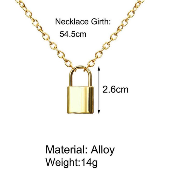 Glitzy Lock Design Gold Plated Chain Necklace For Women - VAIRAVI