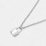 Glitzy Lock Design Silver Plated Chain Necklace For Women - VAIRAVI