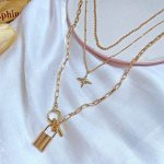 Marvellous AD Star Lock Gold Plated Multi Layers Necklace For Women - VAIRAVI