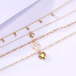 Gracious Heart Design Gold Plated Layered Chain Necklace For Women - VAIRAVI