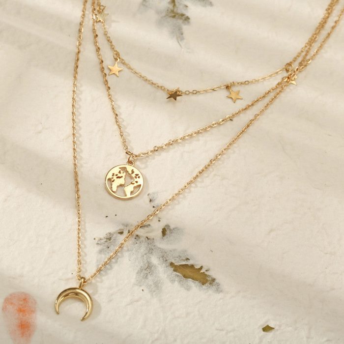 Marvellous Designer Gold Plated Multi Strand Necklace For Women - VAIRAVI