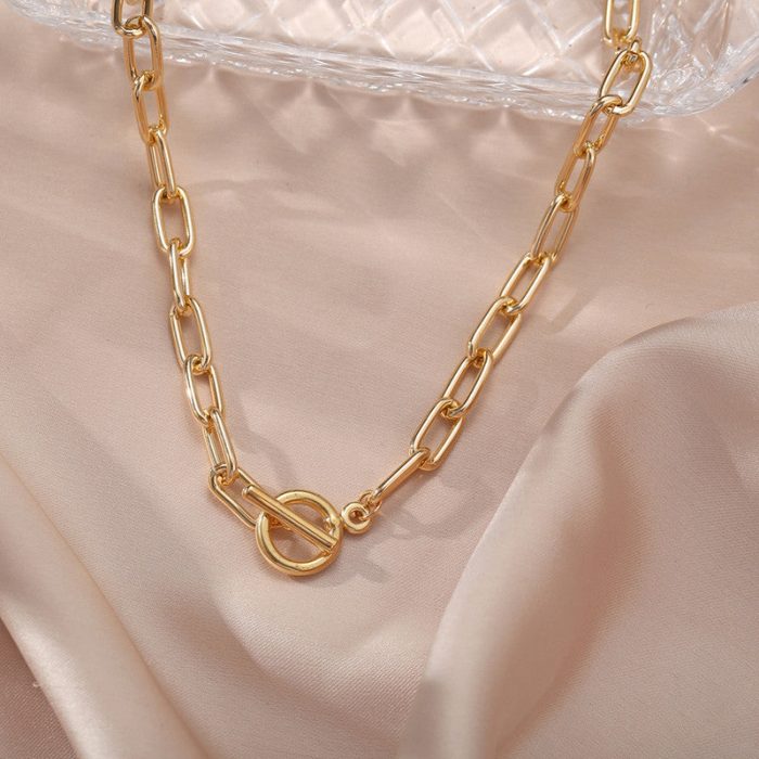 Amazing Lock Bold Gold Plated Necklace For Women - VAIRAVI