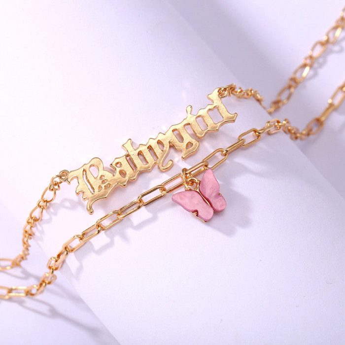 Swanky Butterfly Baby girl Gold Plated Multi Strand Necklace For Women - VAIRAVI