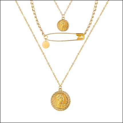 Stylish Gold Plated Multi Strand Necklace For Women - VAIRAVI