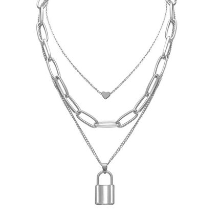 Ravishing Lock Heart Silver Plated Necklace For Women - VAIRAVI