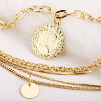 Gold-Toned Gold Plated Layered Necklace For Women - VAIRAVI