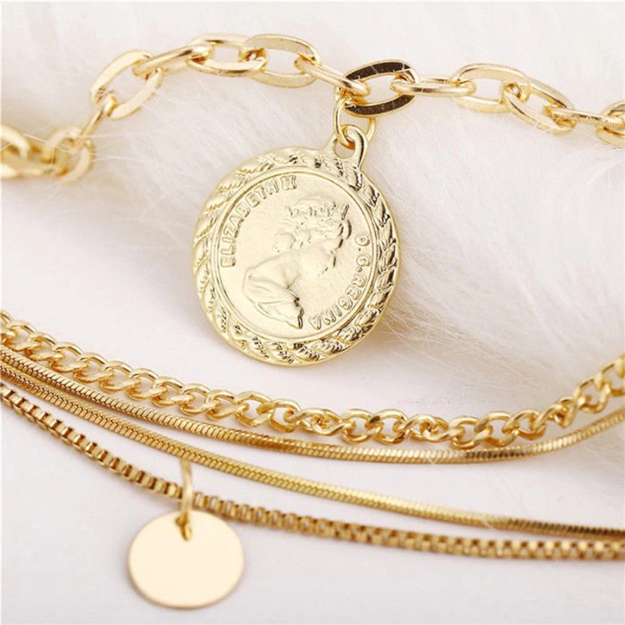 Gold-Toned Gold Plated Layered Necklace For Women - VAIRAVI