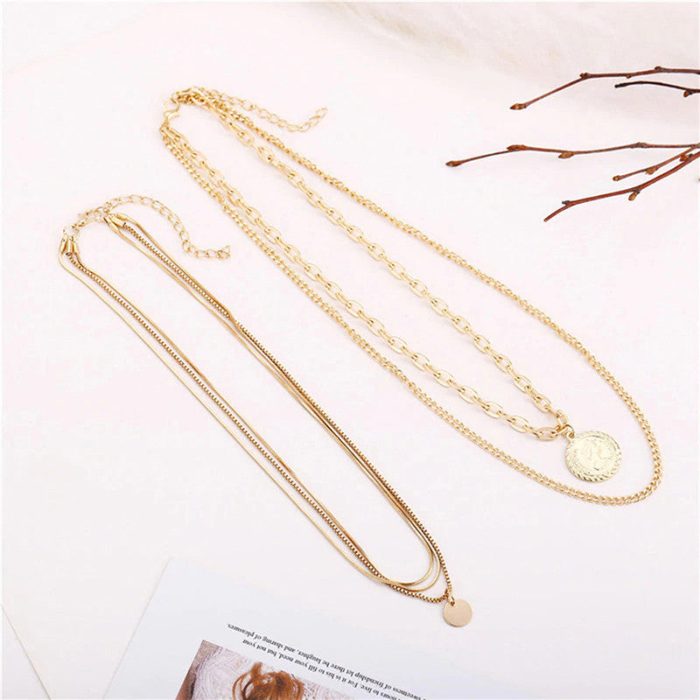 Gold-Toned Gold Plated Layered Necklace For Women - VAIRAVI