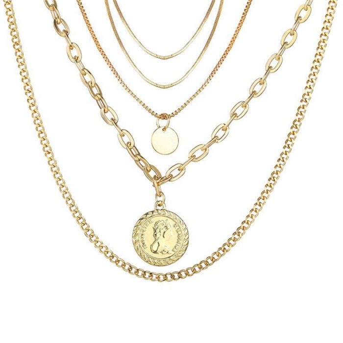 Gold-Toned Gold Plated Layered Necklace For Women - VAIRAVI