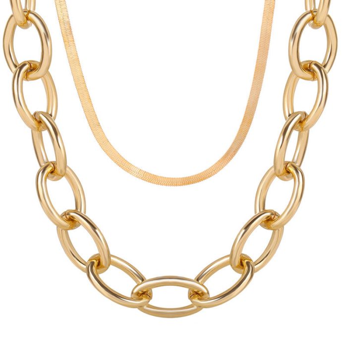 Gold-Toned Gold Plated Layered Necklace For Women - VAIRAVI