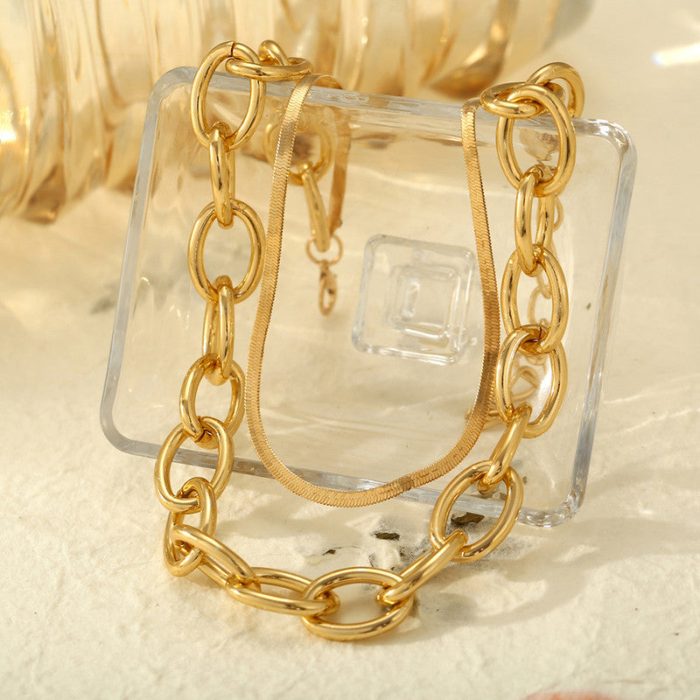 Gold-Toned Gold Plated Layered Necklace For Women - VAIRAVI
