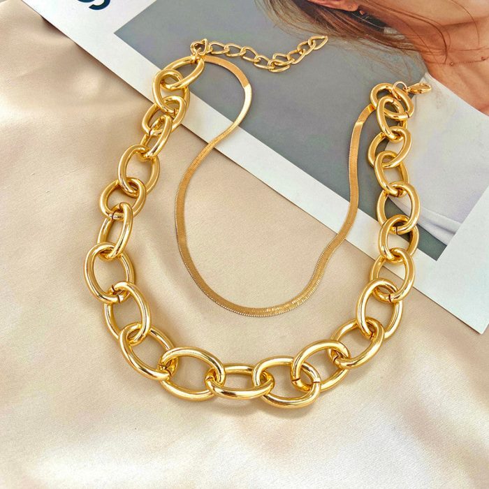 Gold-Toned Gold Plated Layered Necklace For Women - VAIRAVI
