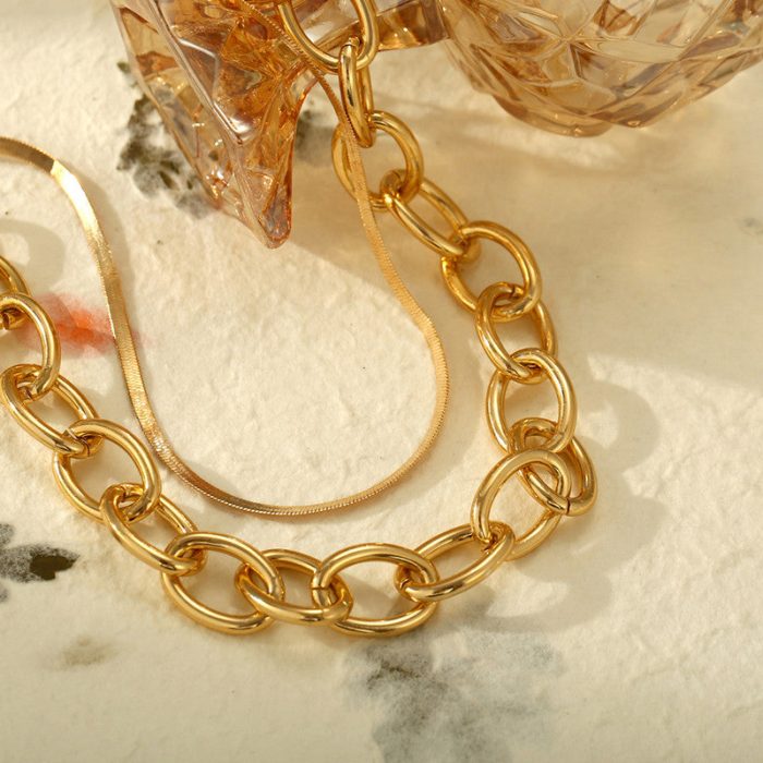 Gold-Toned Gold Plated Layered Necklace For Women - VAIRAVI