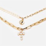 Gold-Toned Pearly White Layered Necklace For Women - VAIRAVI