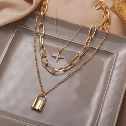 Gold-Toned Gold Plated Layered Necklace For Women - VAIRAVI
