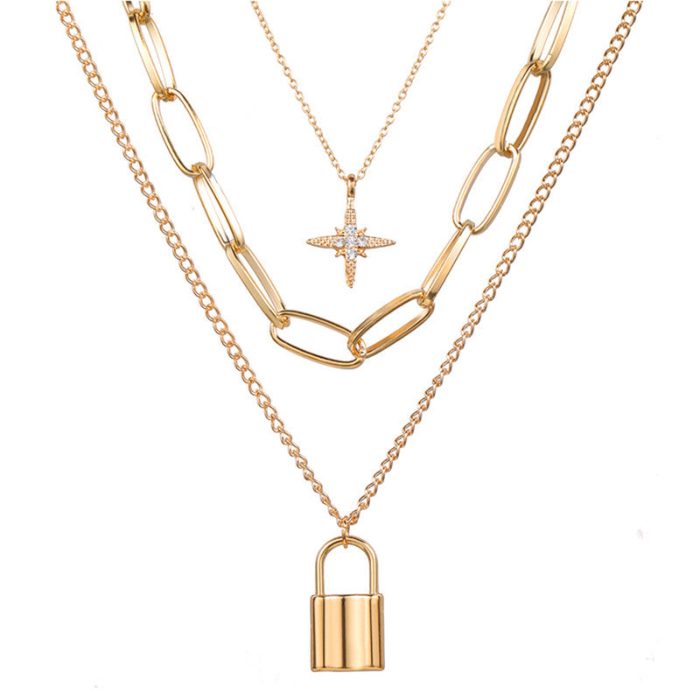 Gold-Toned Gold Plated Layered Necklace For Women - VAIRAVI