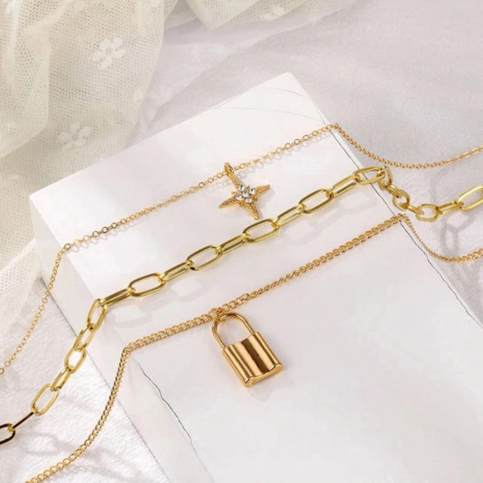 Gold-Toned Gold Plated Layered Necklace For Women - VAIRAVI
