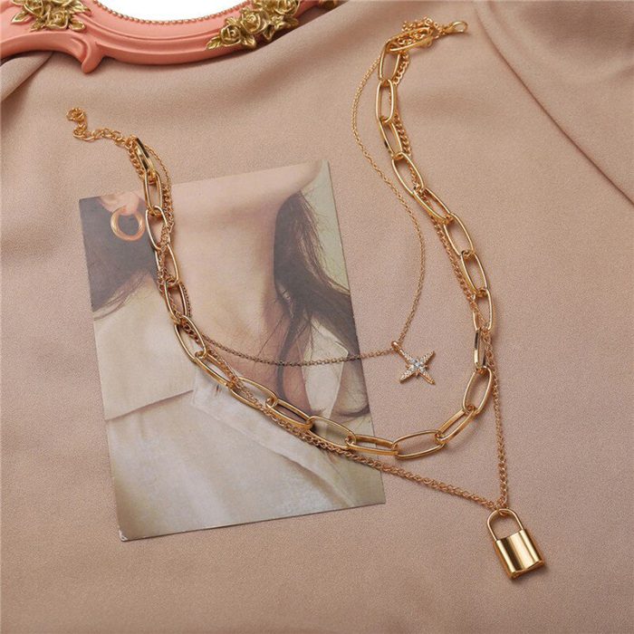 Gold-Toned Gold Plated Layered Necklace For Women - VAIRAVI