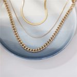 Gold Plated Gold Toned Triple Layered Necklace For Women - VAIRAVI