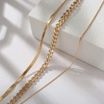 Gold Plated Gold Toned Triple Layered Necklace For Women - VAIRAVI
