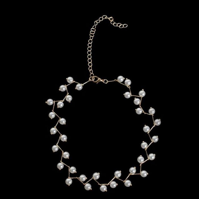 Pearl Studded Single Layer Gold Plated Necklace Jewellery For Women - VAIRAVI