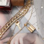 Gold Plated Lock-Key Layered Necklace For Women - VAIRAVI