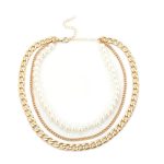 Gold Plated Baroque Pearls Multi Layered Choker Necklace For Women - VAIRAVI