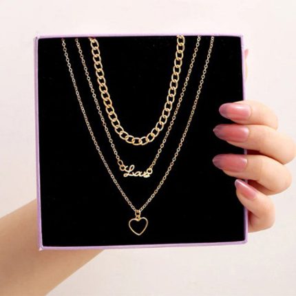 Gold Plated Hearts inspired Layered Necklace For Women - VAIRAVI