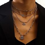 Gold Plated Gold-Toned Evil Eye and Buddha Hand Layered Necklace For Women - VAIRAVI