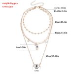 Gold Plated Gold-Toned Evil Eye and Buddha Hand Layered Necklace For Women - VAIRAVI