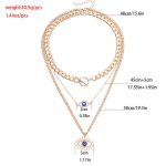 Gold Plated Gold-Toned Evil Eye Layered Necklace For Women - VAIRAVI