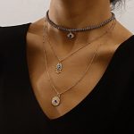 Gold Plated Gold-Toned Evil Eye and Buddha Hand Layered Necklace For Women - VAIRAVI