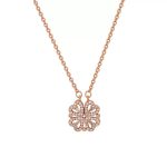 Rose Gold Plated Clover Design AD Openable Magnetic Pendant - Image 5