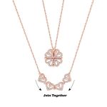 Rose Gold Plated Clover Design AD Openable Magnetic Pendant - Image 7