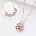 Rose Gold Plated Clover Design AD Openable Magnetic Pendant - Image 3