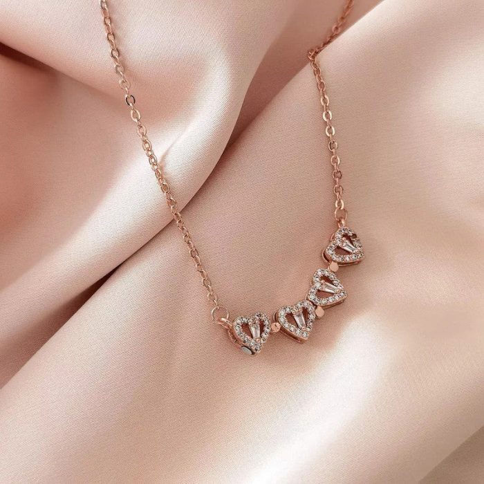 Rose Gold Plated Clover Design AD Openable Magnetic Pendant - Image 8