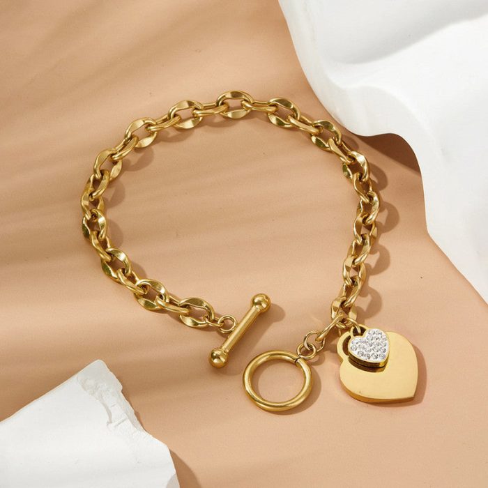 Gold-Plated Anti Tarnish Heart Themed Charm Bracelet - Image 6