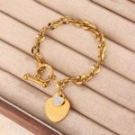 Gold-Plated Anti Tarnish Heart Themed Charm Bracelet - Image 9