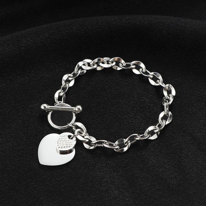 Silver-Plated Anti Tarnish Heart Themed Charm Bracelet - Image 2