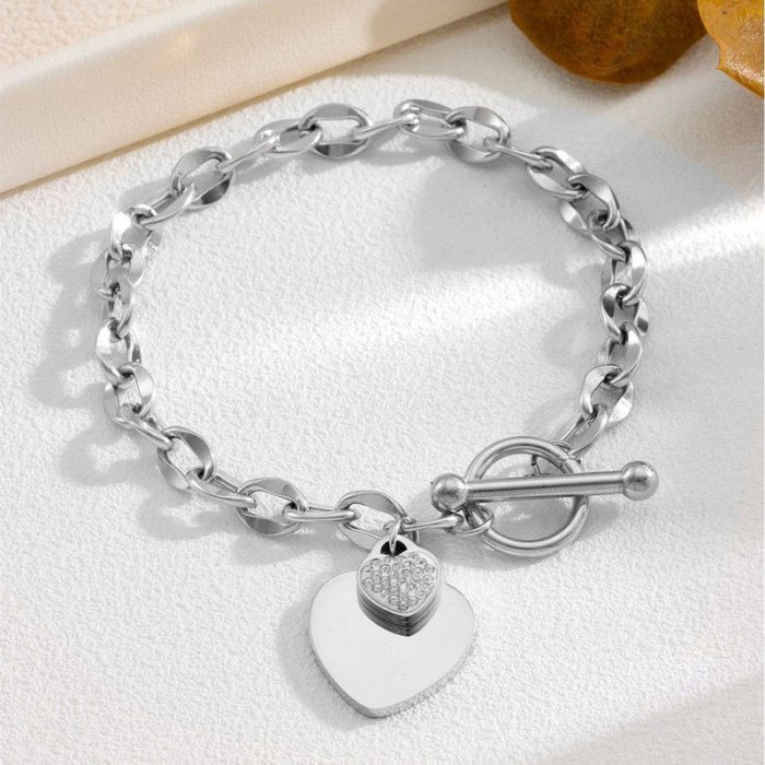 Silver-Plated Anti Tarnish Heart Themed Charm Bracelet - Image 3