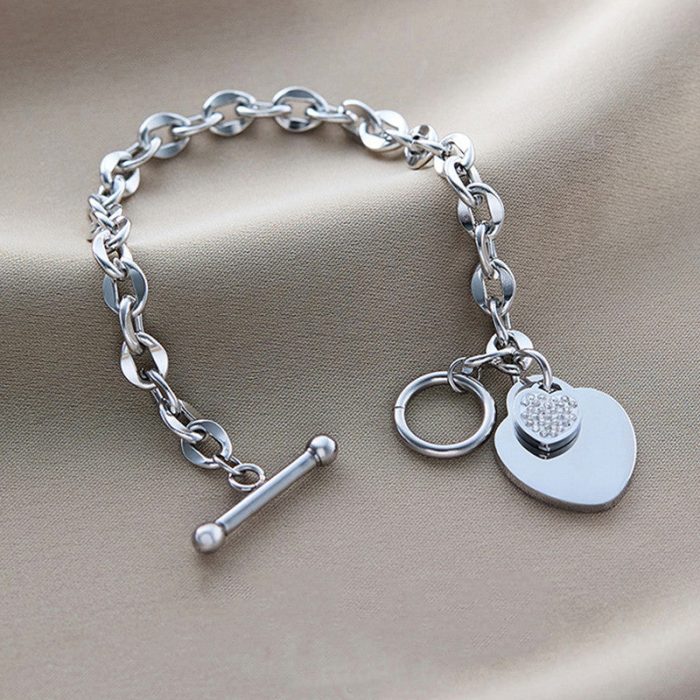 Silver-Plated Anti Tarnish Heart Themed Charm Bracelet - Image 7