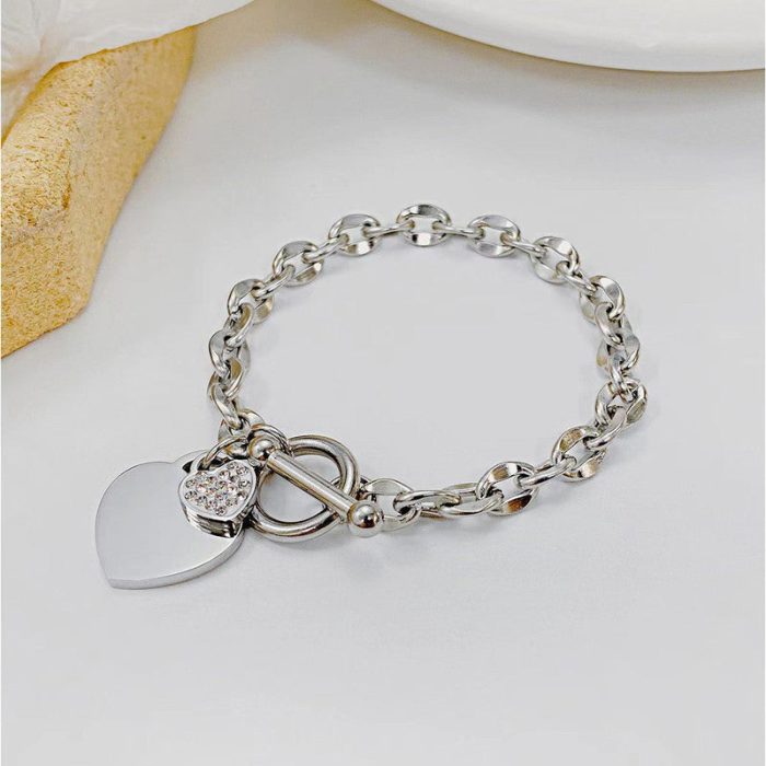 Silver-Plated Anti Tarnish Heart Themed Charm Bracelet - Image 9