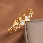 Gold-Plated Anti Tarnish Clover Themed Charm Bracelet - Image 2