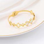 Gold-Plated Anti Tarnish Clover Themed Charm Bracelet - Image 3