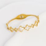 Gold-Plated Anti Tarnish Clover Themed Charm Bracelet - Image 4