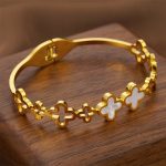 Gold-Plated Anti Tarnish Clover Themed Charm Bracelet - Image 5