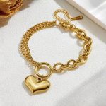 Gold-Plated Anti Tarnish Heart Themed Charm Bracelet - Image 5